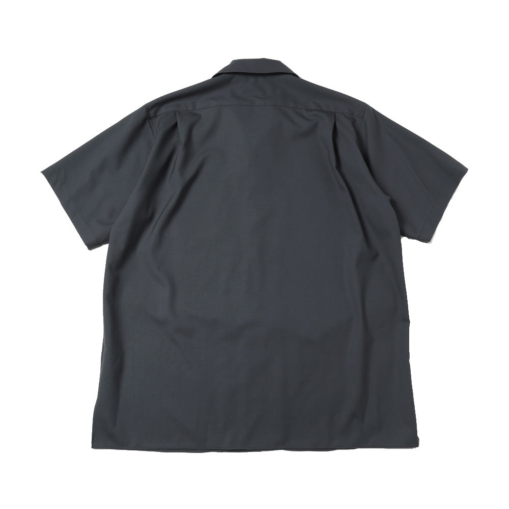 ITALIAN OPEN COLLAR S/S SHIRT ORGANIC WOOL 2/80 TROPICAL