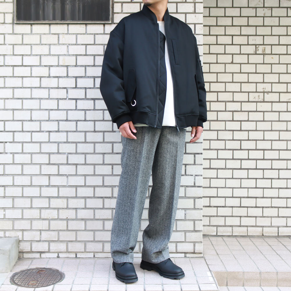 WO x PE DOUBLE FACE KNIT CREW NECK PULLOVER