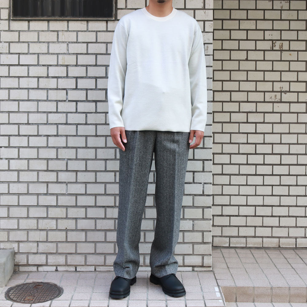 WO x PE DOUBLE FACE KNIT CREW NECK PULLOVER