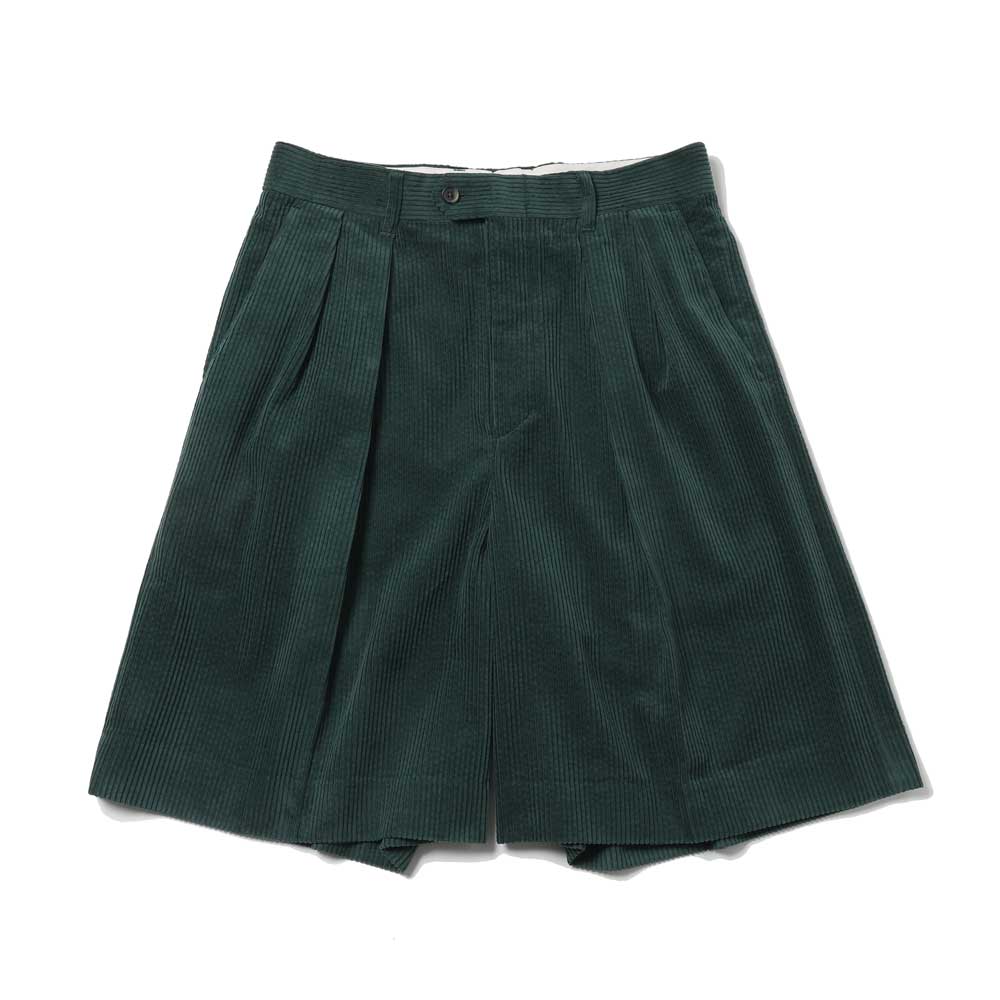 WIDE COTTON SUMMER CORDUROY DEADSTOCK 2TUCK BUTTON SHORTS