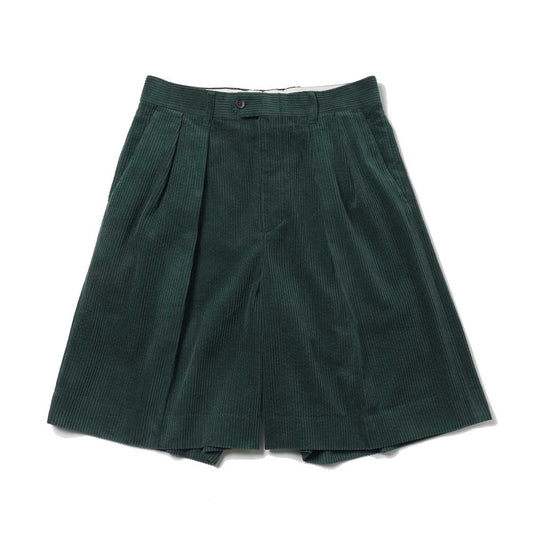  WIDE COTTON SUMMER CORDUROY DEADSTOCK 2TUCK BUTTON SHORTS  