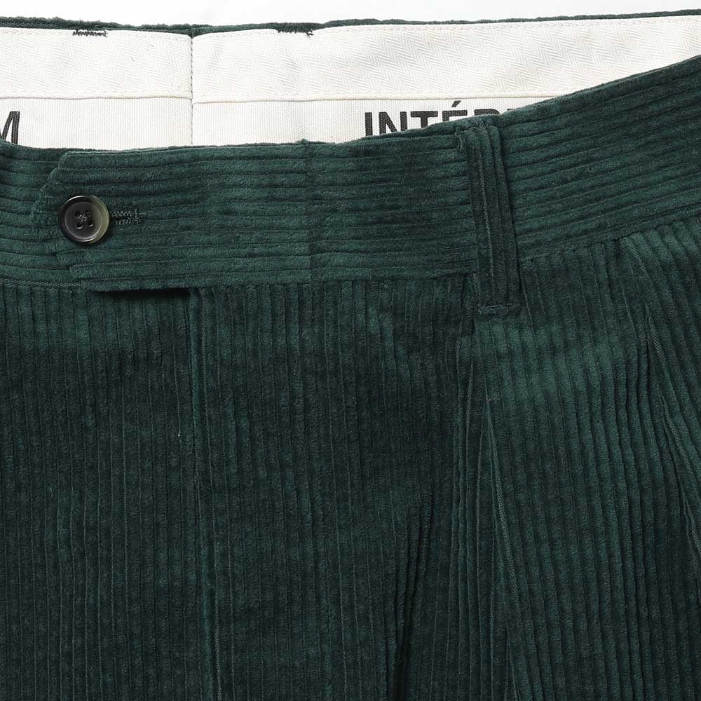 WIDE COTTON SUMMER CORDUROY DEADSTOCK 2TUCK BUTTON SHORTS