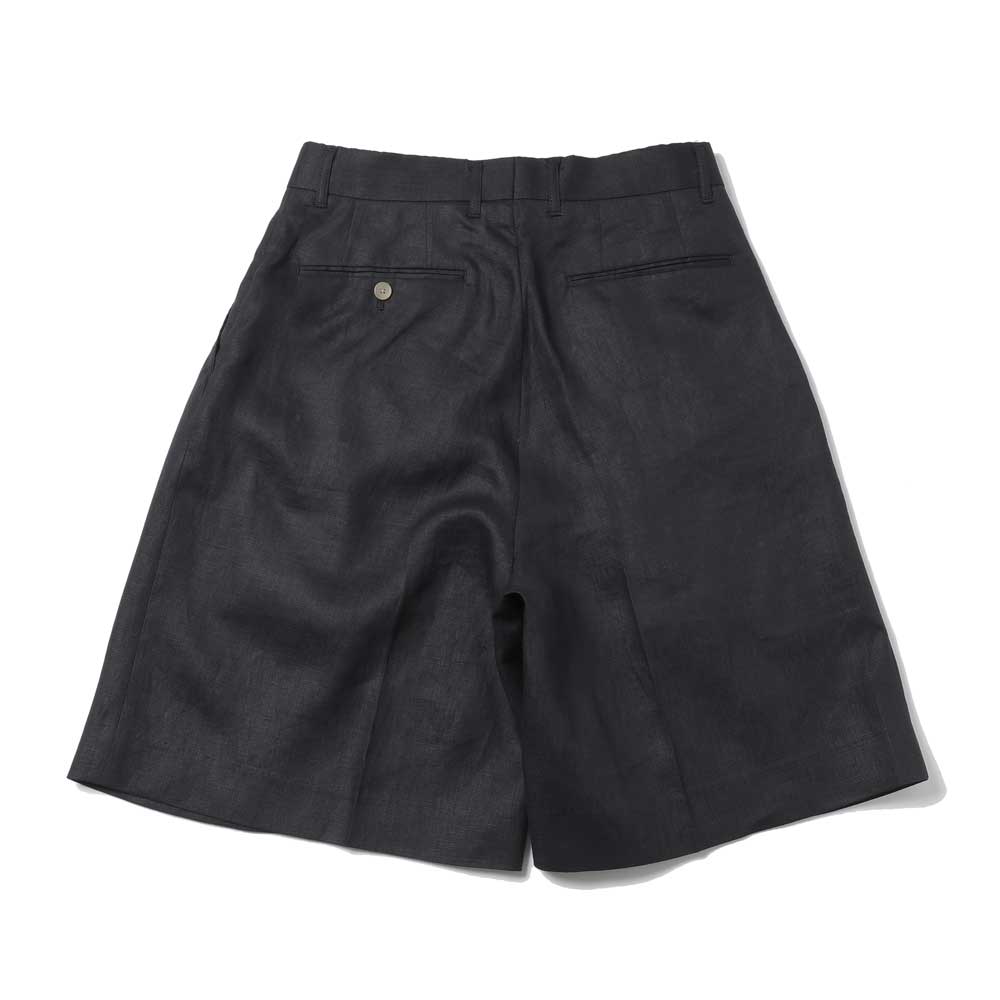HIGH COUNT LINEN CLOTH 2TUCK BUTTON SHORTS