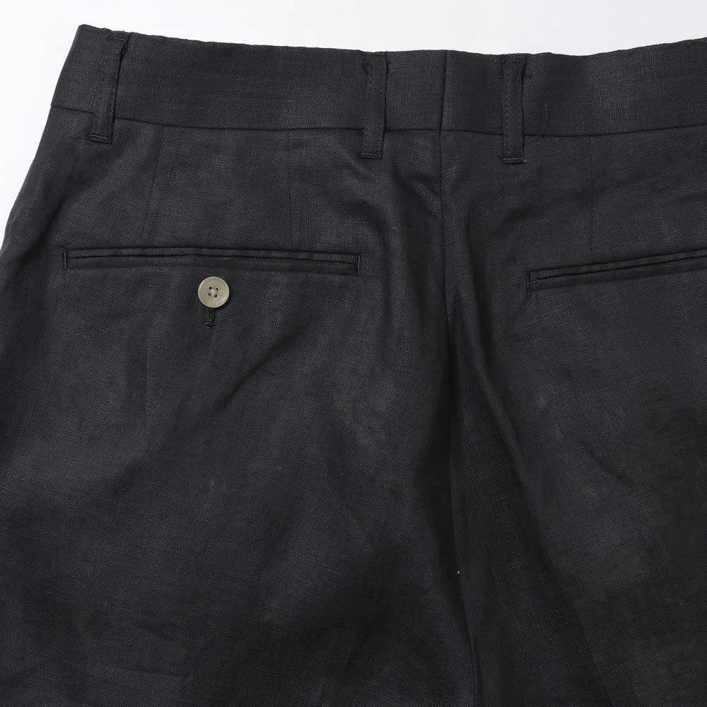 HIGH COUNT LINEN CLOTH 2TUCK BUTTON SHORTS