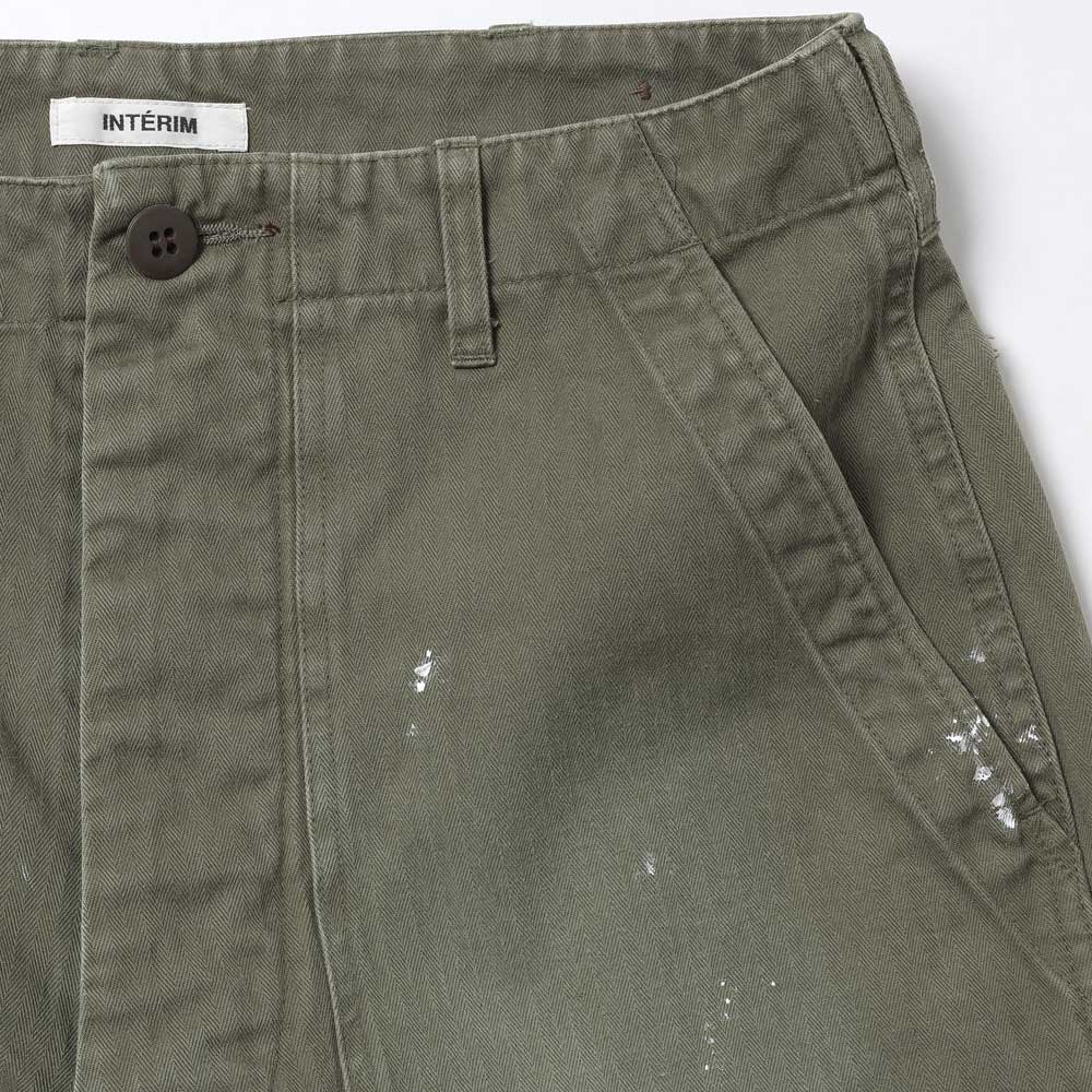 MILK PAINT VINTAGE WASH ORGANIC COTTON US ARMY M-47 BAKER PANTS
