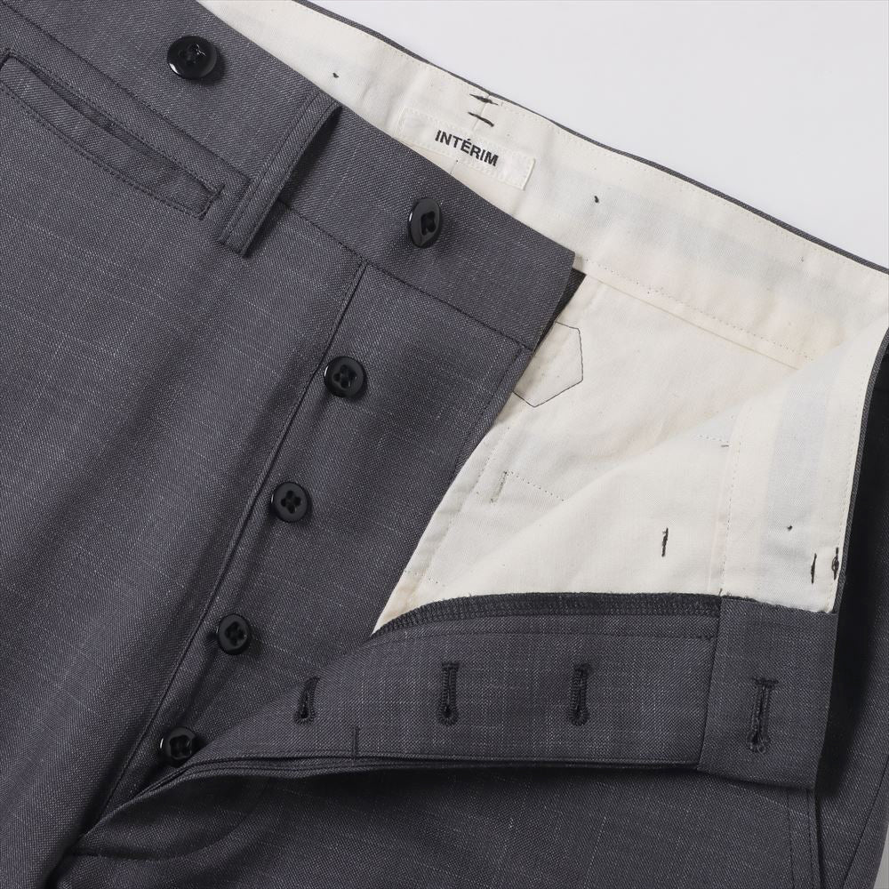 VIRGIN WOOL SILK MOHAIR SUITING MIL BAGGY TROUSER