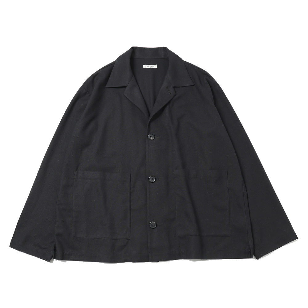 SILK NOIL OPEN COLLAR OVER SHIRT JACKET