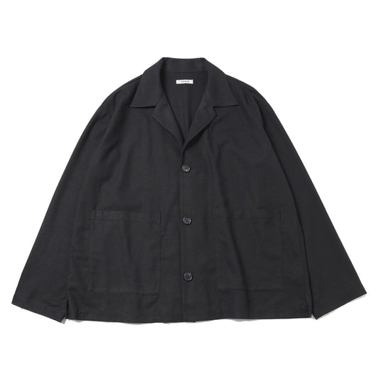  SILK NOIL OPEN COLLAR OVER SHIRT JACKET  