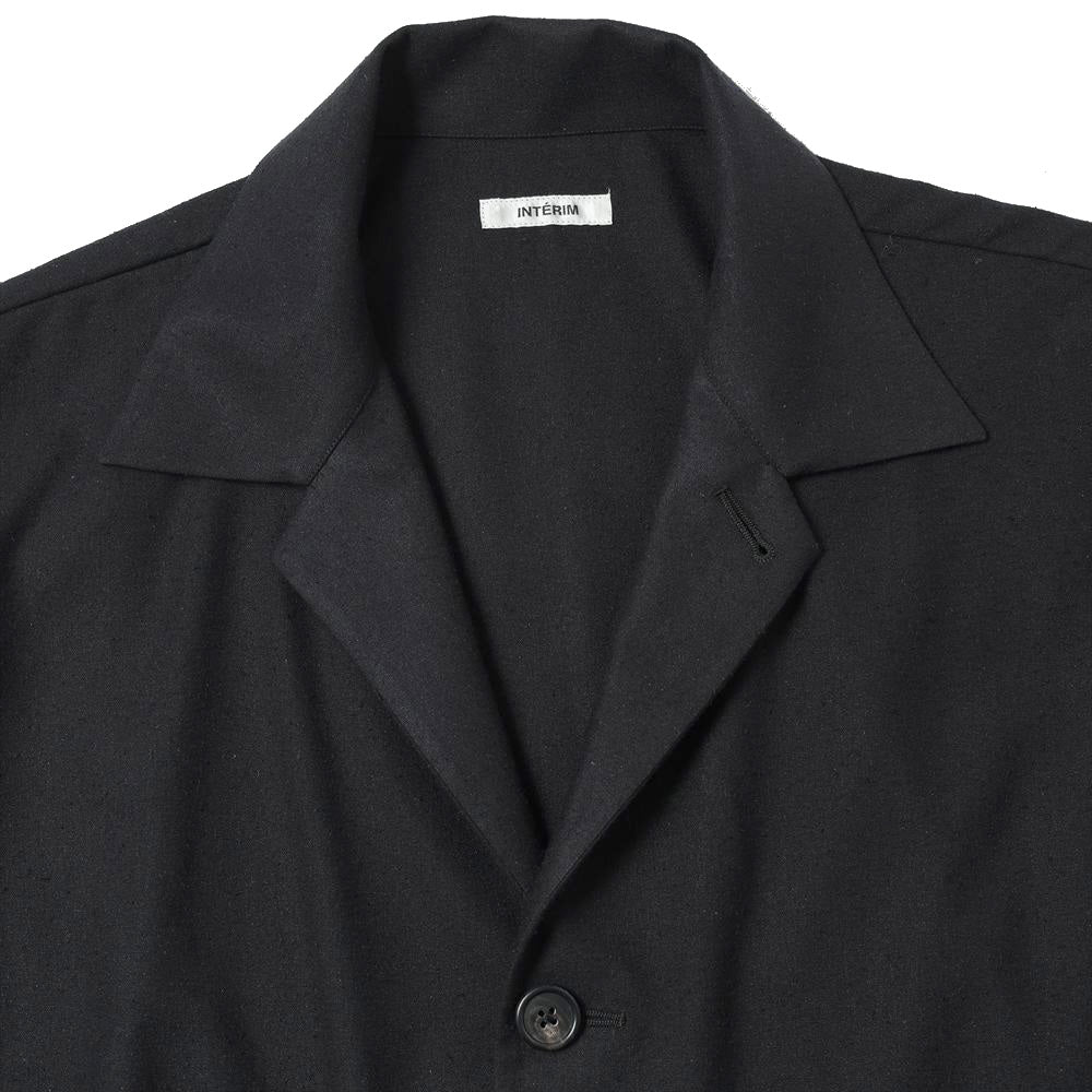 SILK NOIL OPEN COLLAR OVER SHIRT JACKET
