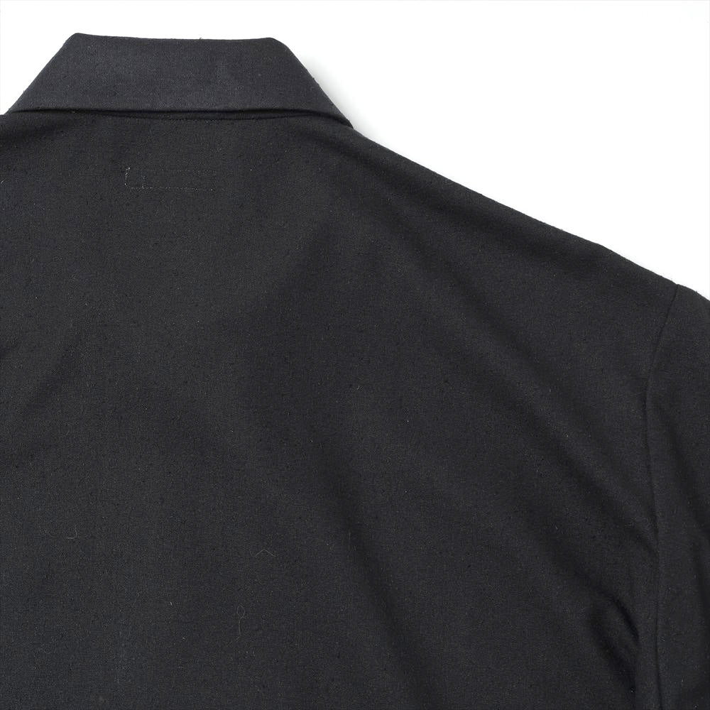 SILK NOIL OPEN COLLAR OVER SHIRT JACKET