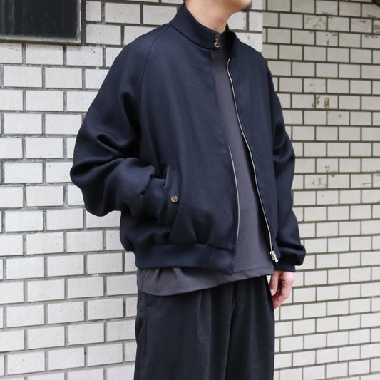  FLUID WOOL & MOHAIR TRICOTINE HYPER BIG GOLF JACKET  