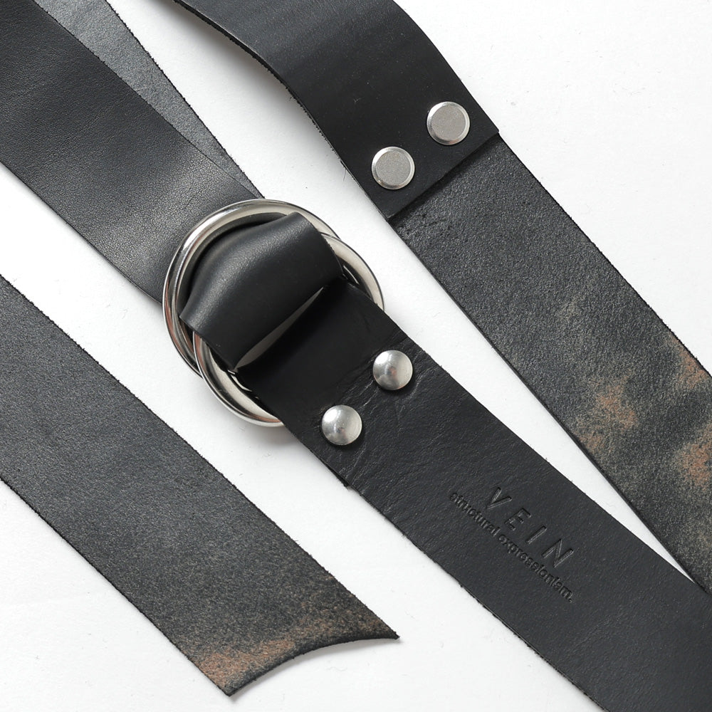 GUIDI LEATHER DOUBLE RING BELT