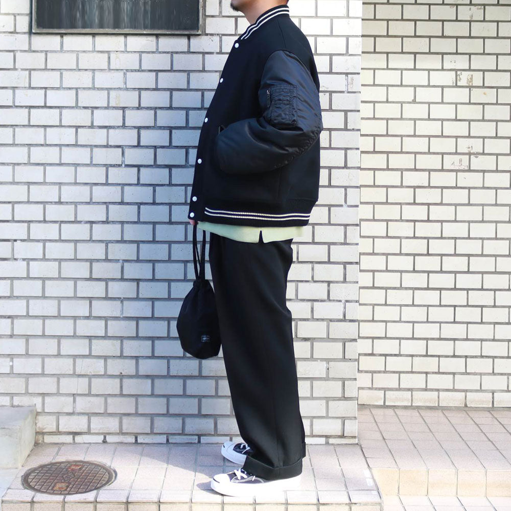 WO x PE DOUBLE FACE KNIT CREW NECK PULLOVER