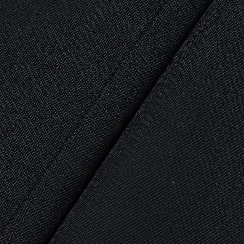 PURE BLACK WOOL 2-TUCK STRAIGHT SLACKS