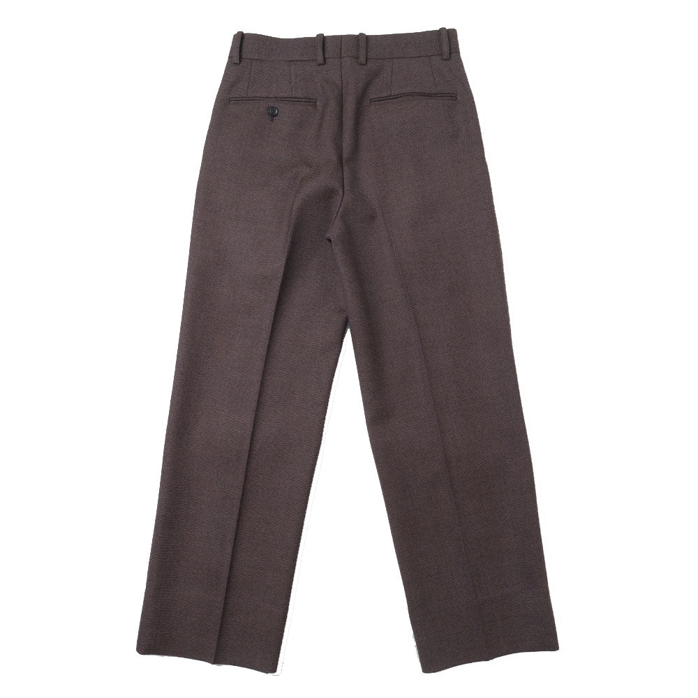 BASKET WEAVE 2-TUCK STRAIGHT SLACKS