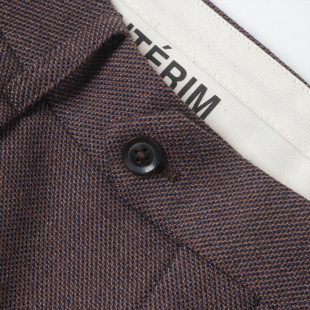 BASKET WEAVE 2-TUCK STRAIGHT SLACKS