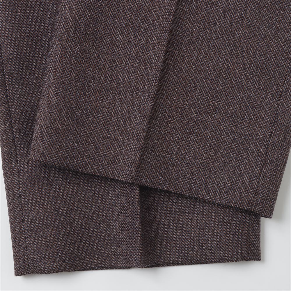 BASKET WEAVE 2-TUCK STRAIGHT SLACKS