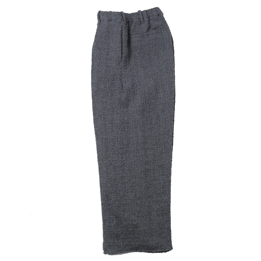 Draping Elastic In Tuck Wide Trousers N Tweed