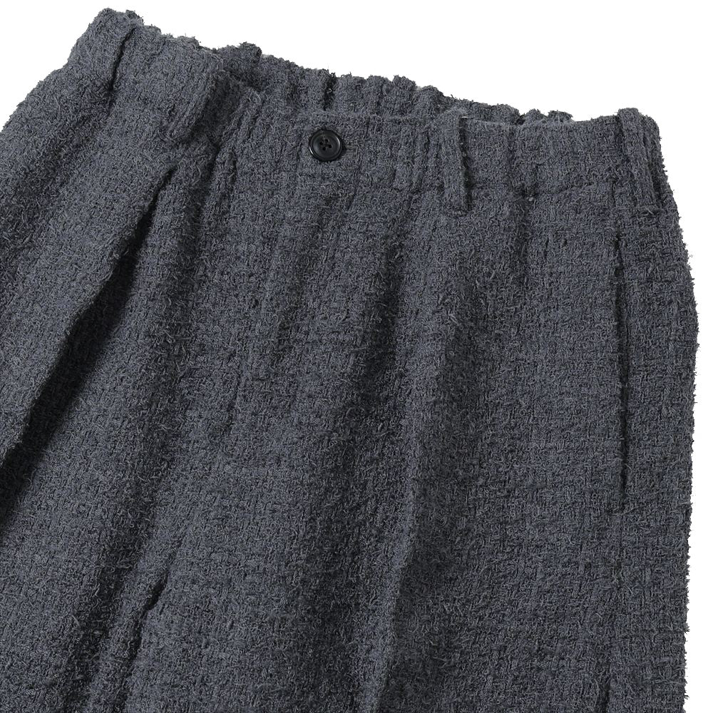 Draping Elastic In Tuck Wide Trousers N Tweed