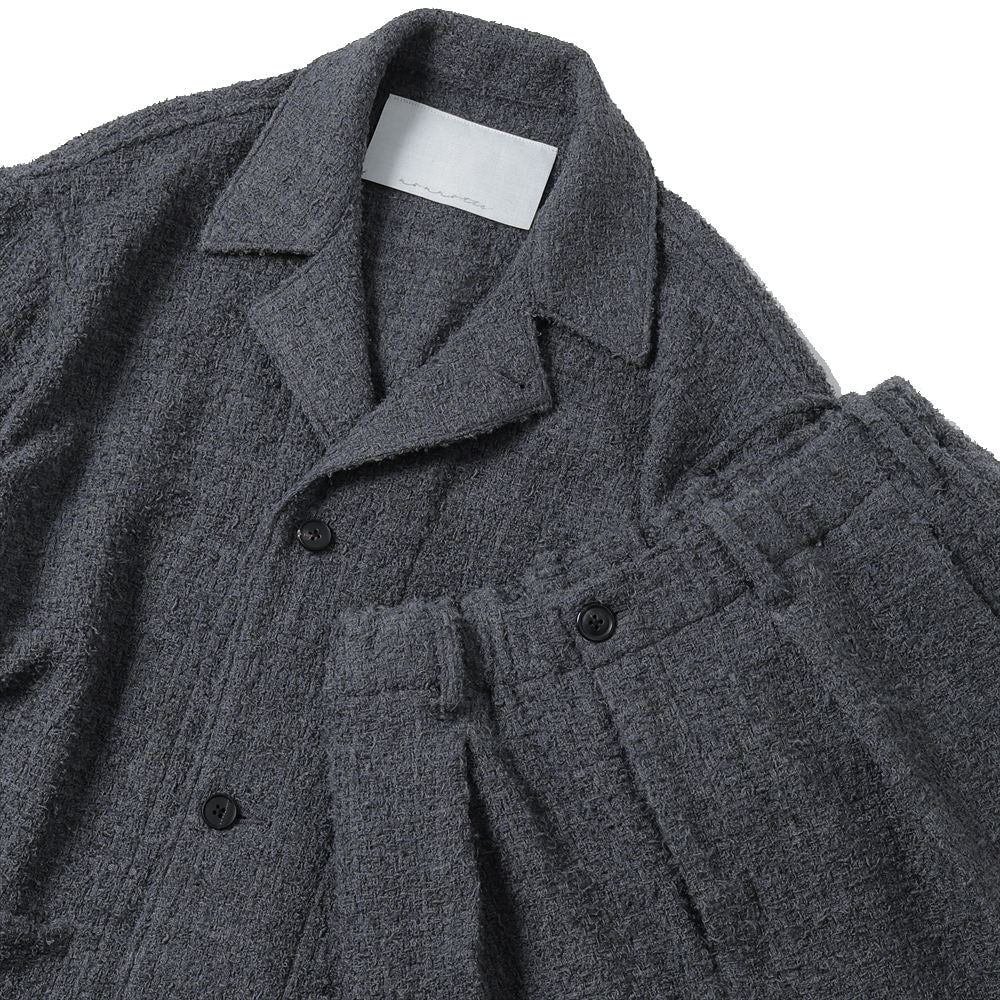 ノノットElastic In Tuck Wide Trousers nonnotte Draping Elastic In Tuck Wide Trousers color:Caviar size:3