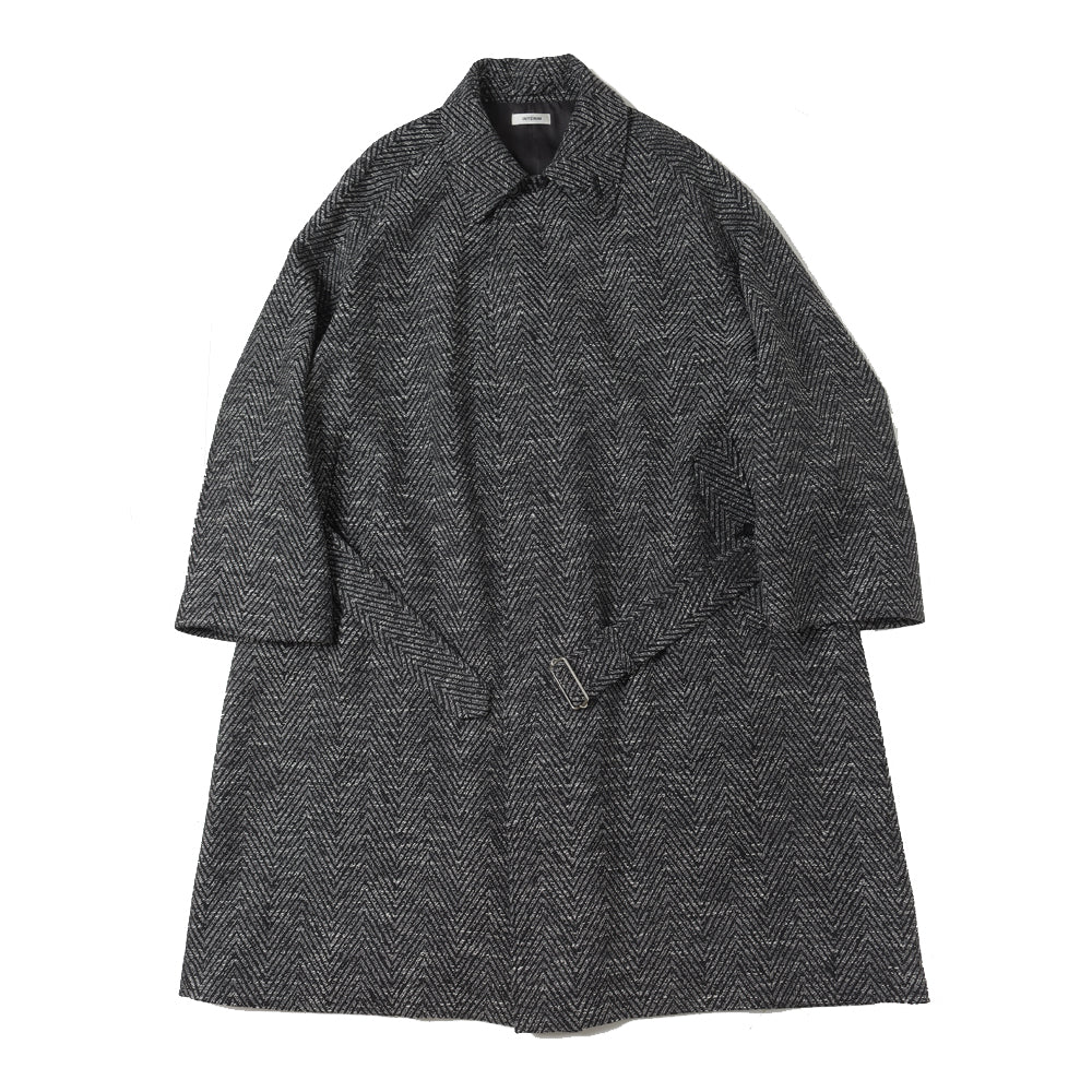 MELANGE DONEGAL HERRINGBONE HYPER BIG BELTED OVER COAT (MIDDLE)
