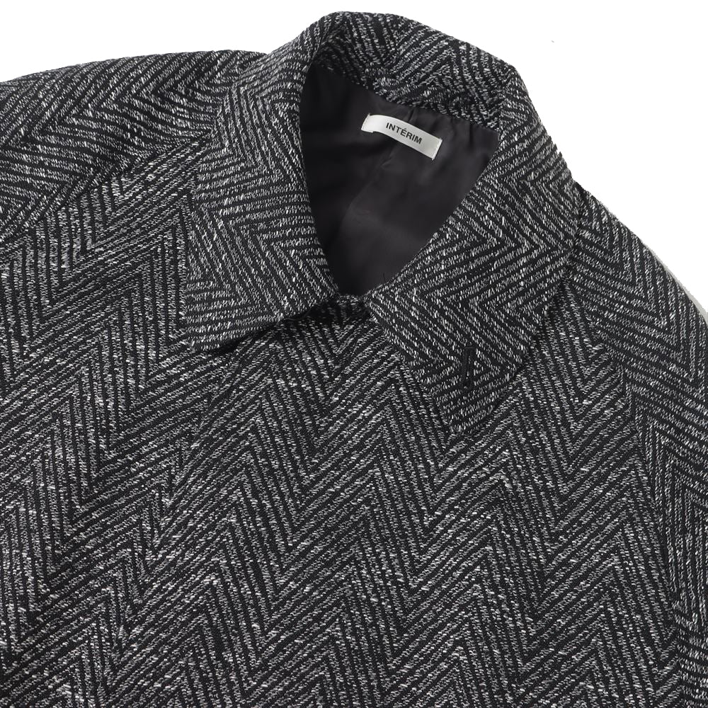 MELANGE DONEGAL HERRINGBONE HYPER BIG BELTED OVER COAT (MIDDLE)
