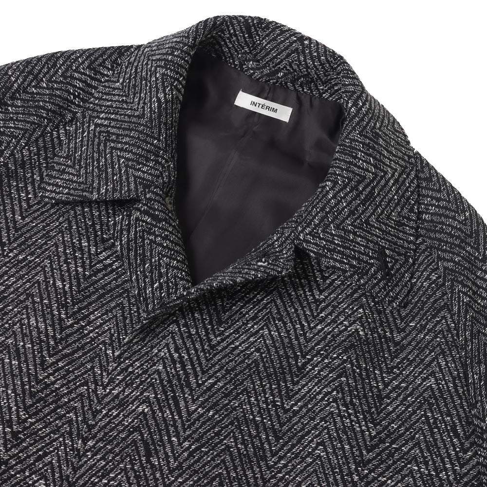 MELANGE DONEGAL HERRINGBONE HYPER BIG BELTED OVER COAT (MIDDLE)