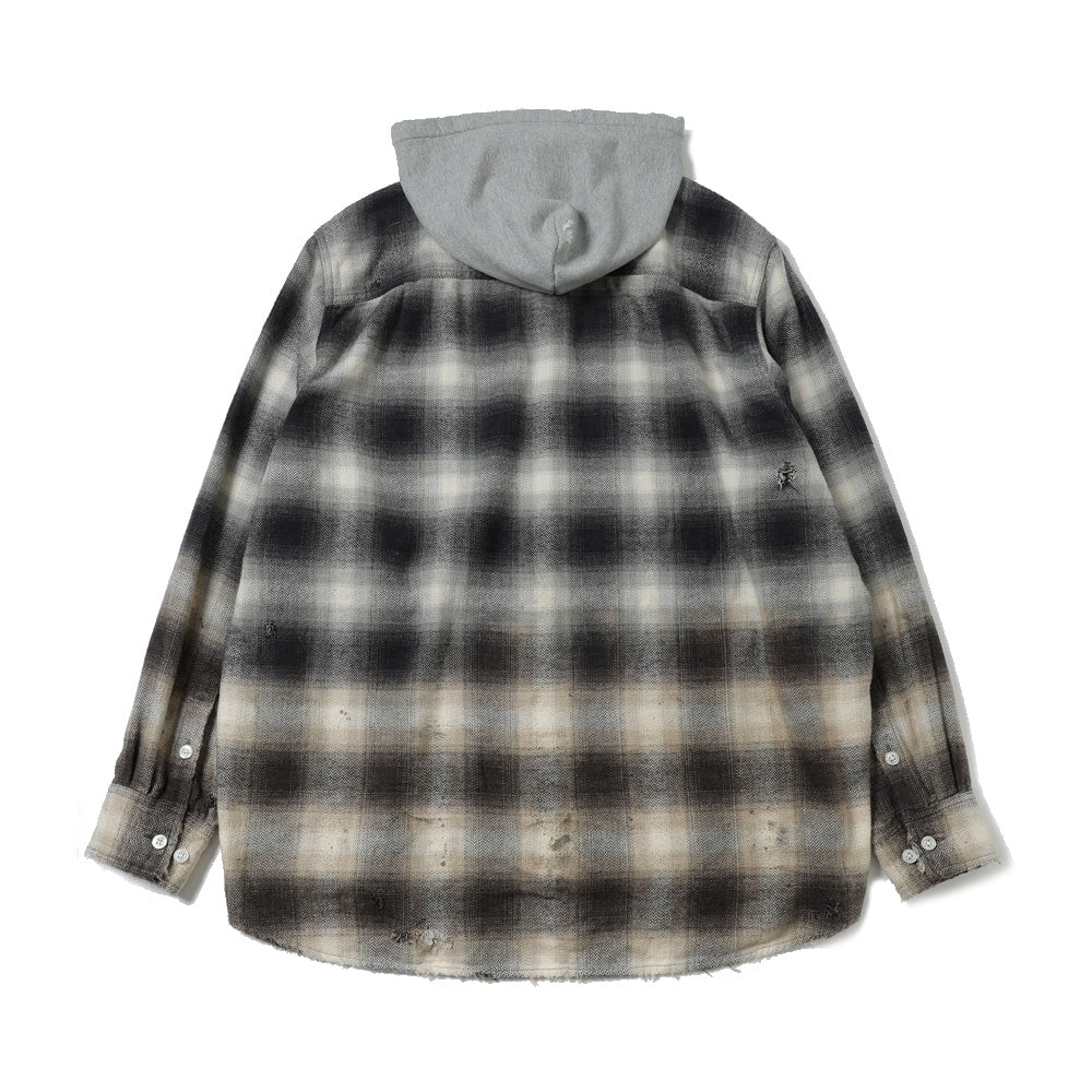 KAMIYA(カミヤ) - Distressed Hooded Check Shirts – Area