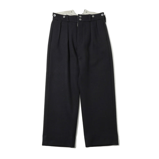  SUPERIOR WOOL CASHMERE DOUBLE FACE DRAP DEADSTOCK FABRIC BOURGERON FRENCH WORK TROUSER  