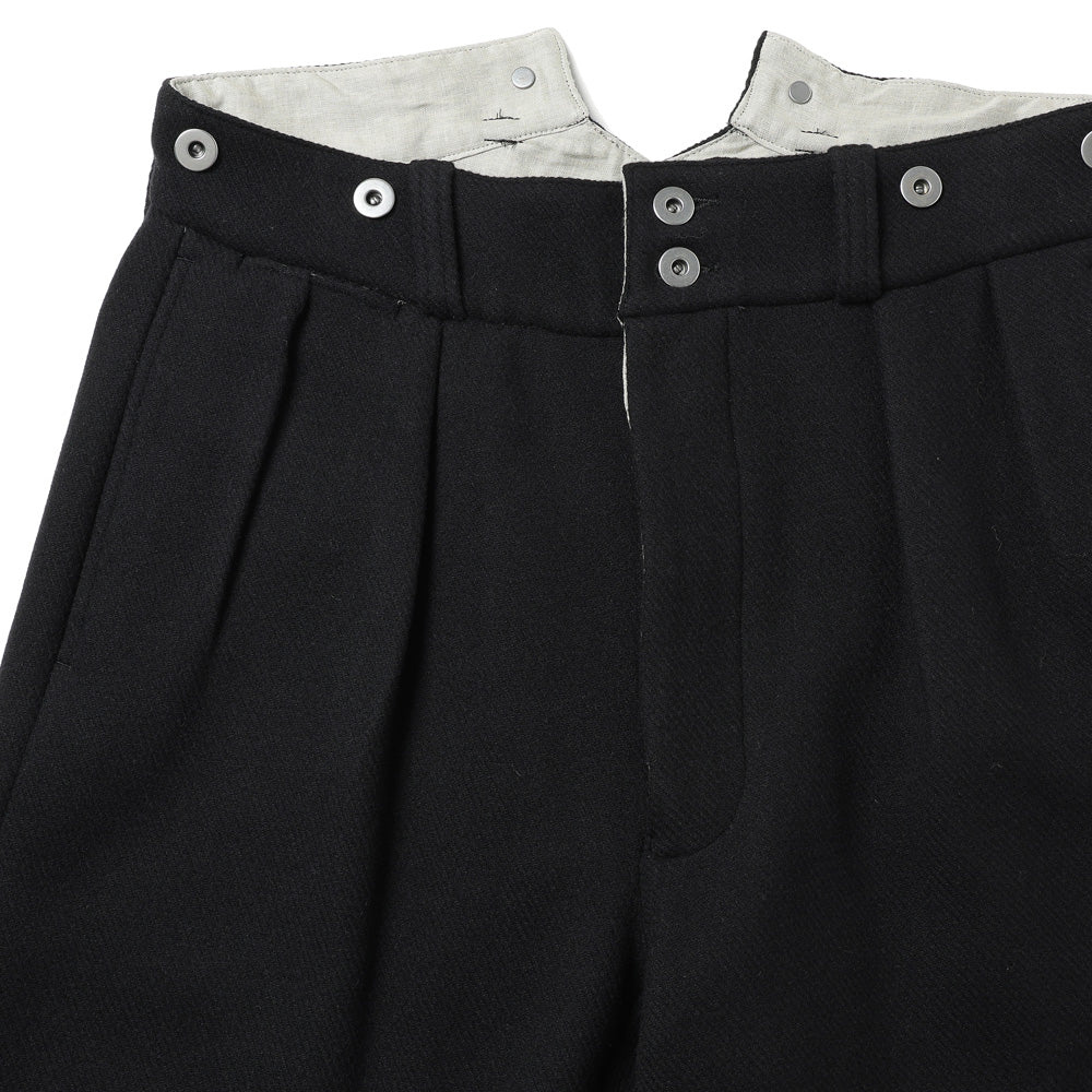 SUPERIOR WOOL CASHMERE DOUBLE FACE DRAP DEADSTOCK FABRIC BOURGERON FRENCH WORK TROUSER