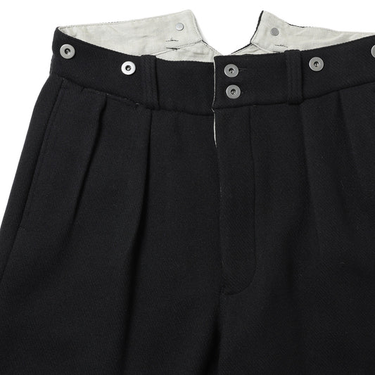  SUPERIOR WOOL CASHMERE DOUBLE FACE DRAP DEADSTOCK FABRIC BOURGERON FRENCH WORK TROUSER  