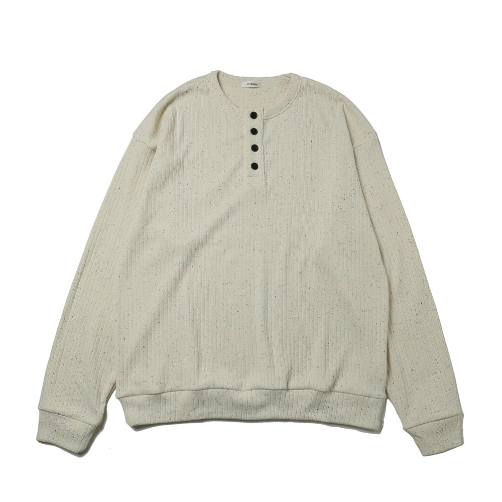 HEAVY NEEDLE-OUT RIB HENRY L/S TEE