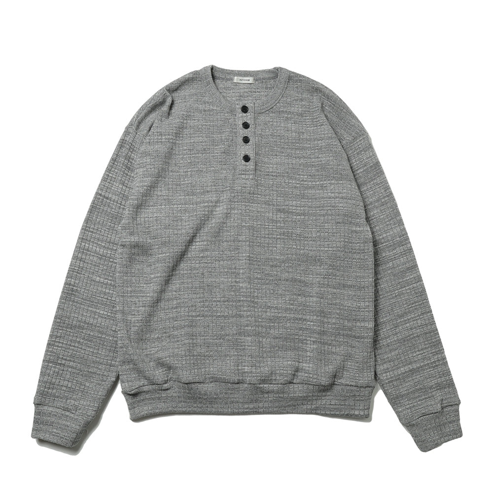 HEAVY NEEDLE-OUT RIB HENRY L/S TEE