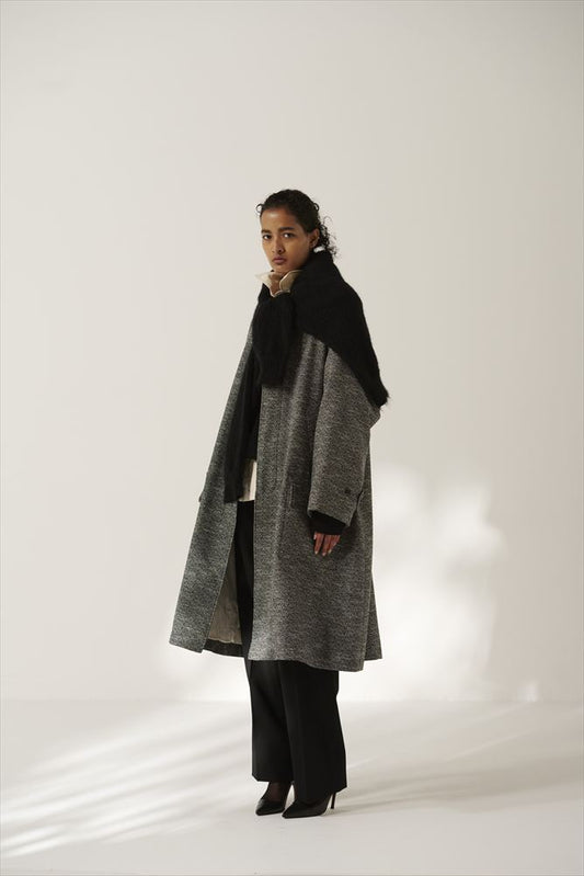  DOUBLE SIDED JACQUARD TWEED DEADSTOCK HYPER BIG HUNTING OVER COAT  