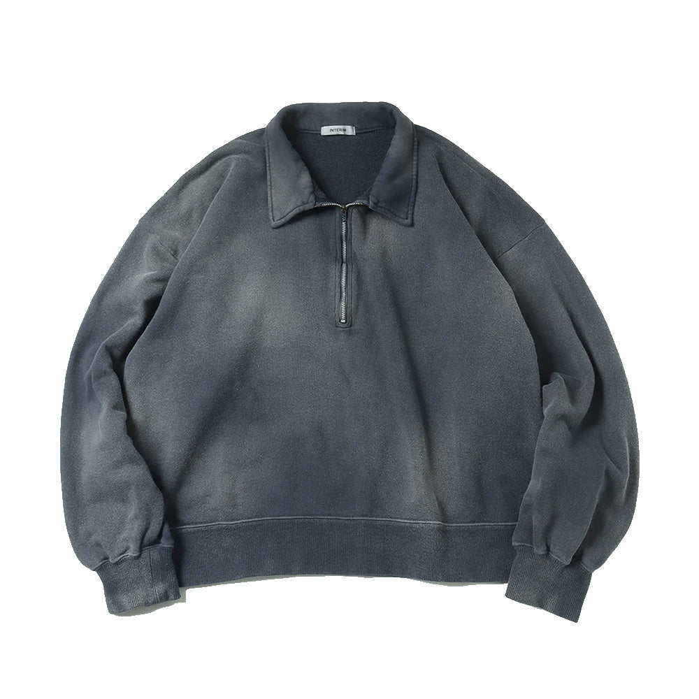 VINTAGE FADE HALF ZIP COLLAR SWEAT SHIRT
