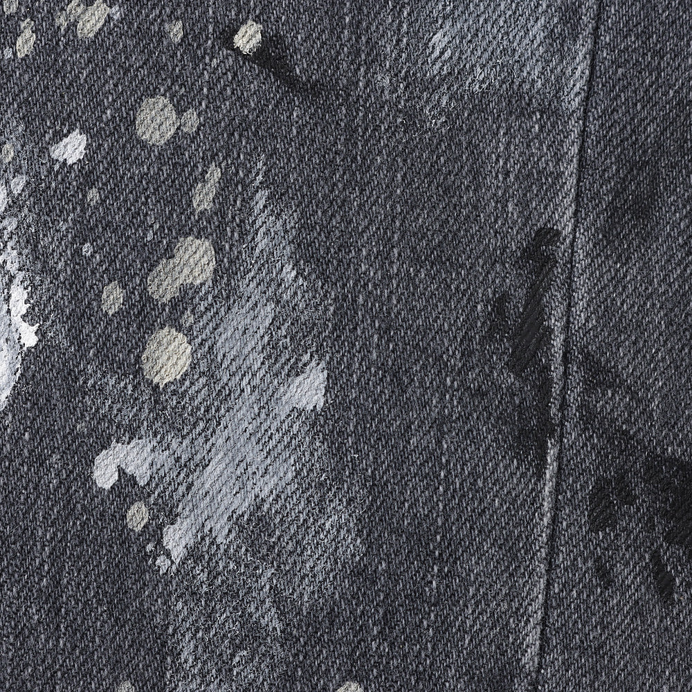 MILK PAINT USED BLACK DENIM 2-TUCK STRAIGHT SLACKS