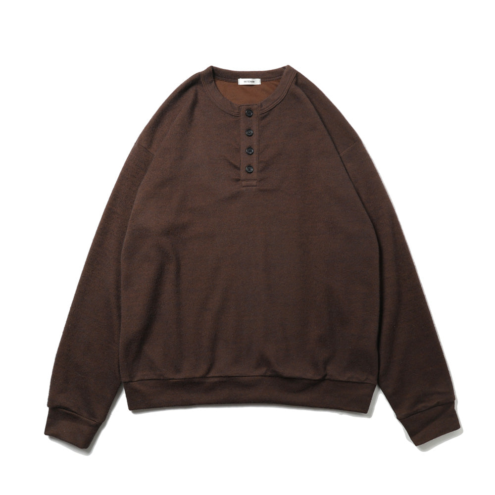 MELANGE DOUBLE-PIQUÉ HAIRY JERSEY HENRY L/S TEE
