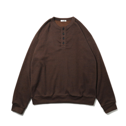  MELANGE DOUBLE-PIQUÉ HAIRY JERSEY HENRY L/S TEE  