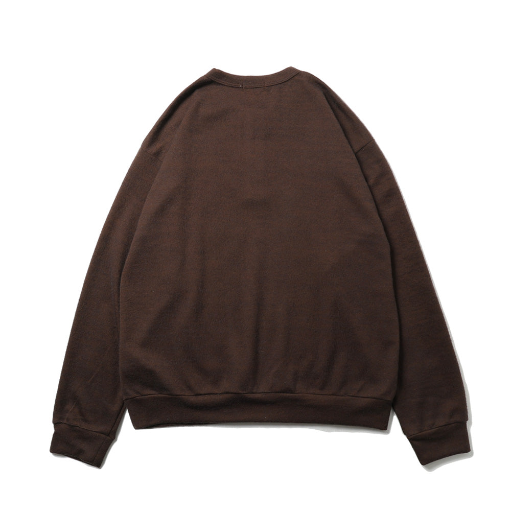 MELANGE DOUBLE-PIQUÉ HAIRY JERSEY HENRY L/S TEE