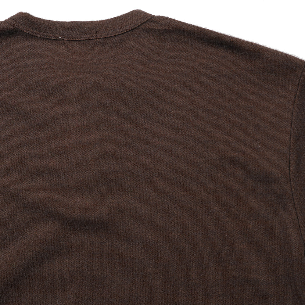 MELANGE DOUBLE-PIQUÉ HAIRY JERSEY HENRY L/S TEE