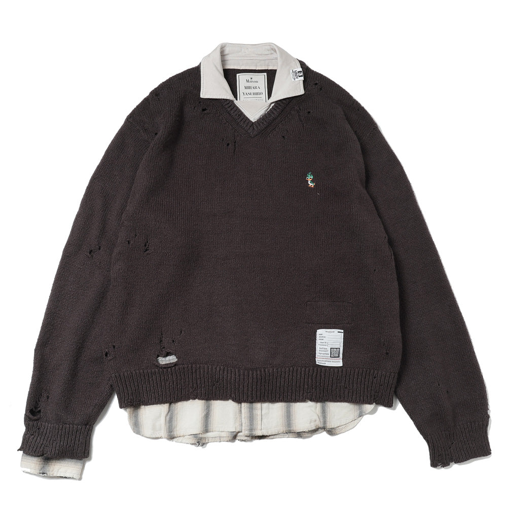 TRIPLE LAYERED COLLARED PULLOVER