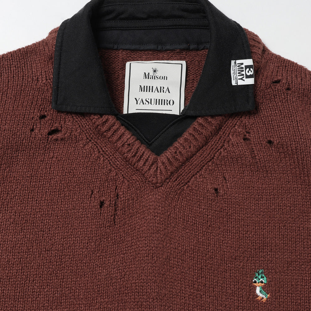 TRIPLE LAYERED COLLARED PULLOVER