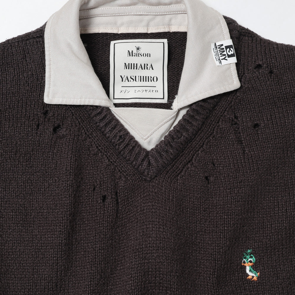 TRIPLE LAYERED COLLARED PULLOVER