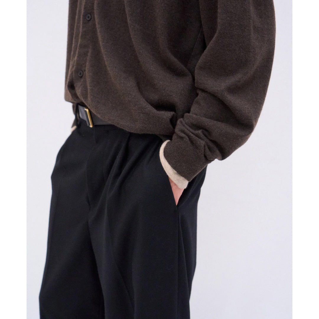 COTTON YAK KNIT POLO CARDIGAN