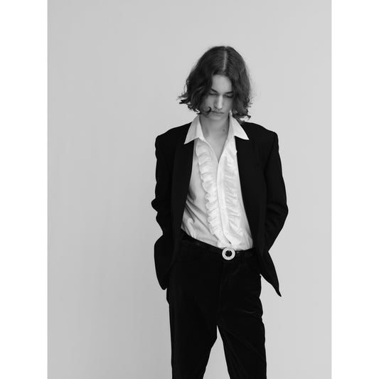  KHADI CALICO FRILL SHIRT  