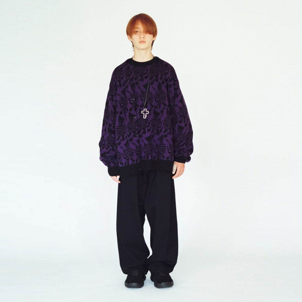 ACRYLIC/WOOL SJQ KNIT GUITAR CAT CARDIGAN