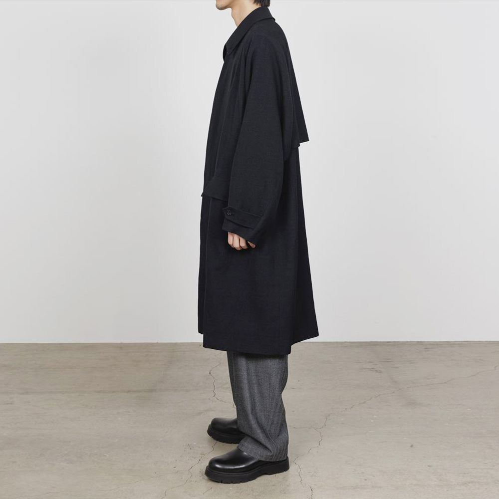 RAGLAN SLEEVE COAT TUMBLED WOOL SERGE