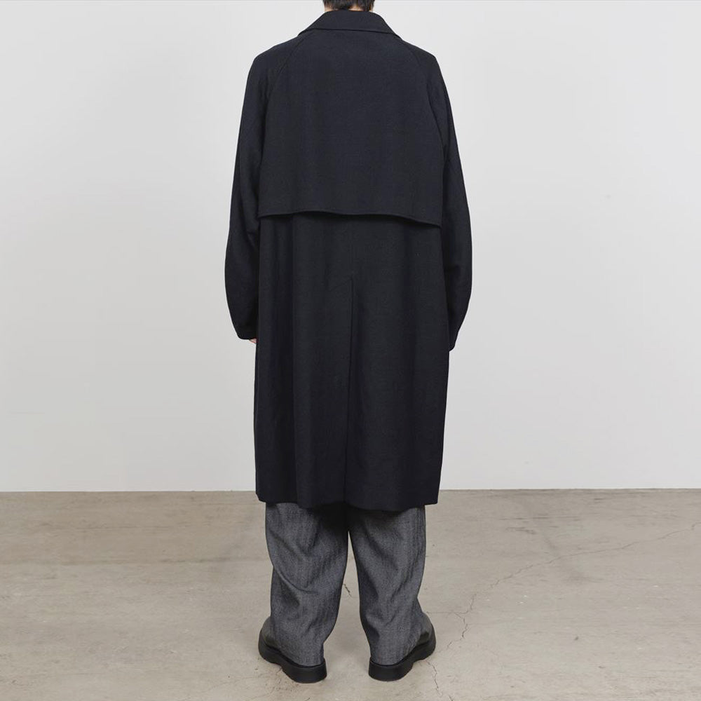 RAGLAN SLEEVE COAT TUMBLED WOOL SERGE