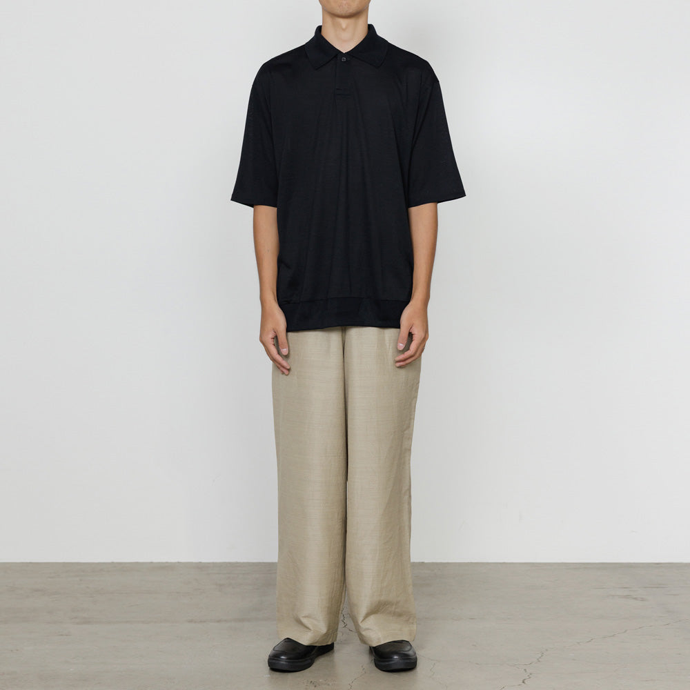 ONE BUTTON POLO TEE S/S SUPER120s WASHABLE WOOL