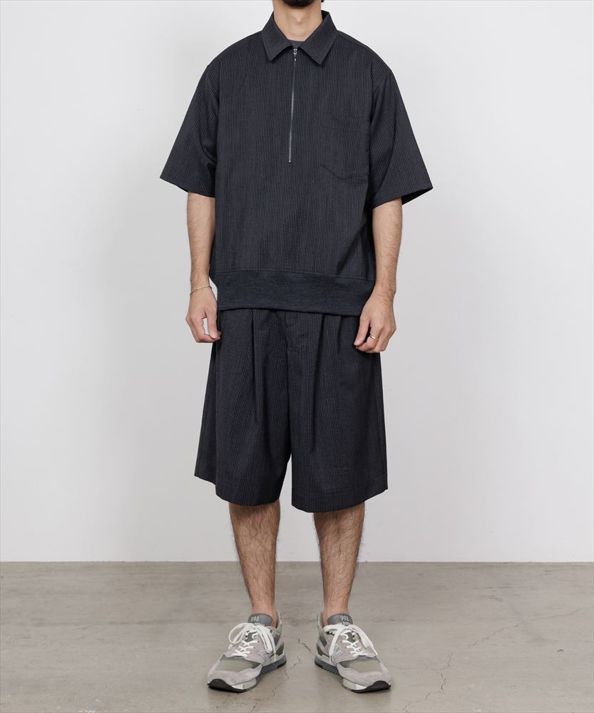DOUBLE TUCK SHORTS WOOL SEERSUCKER